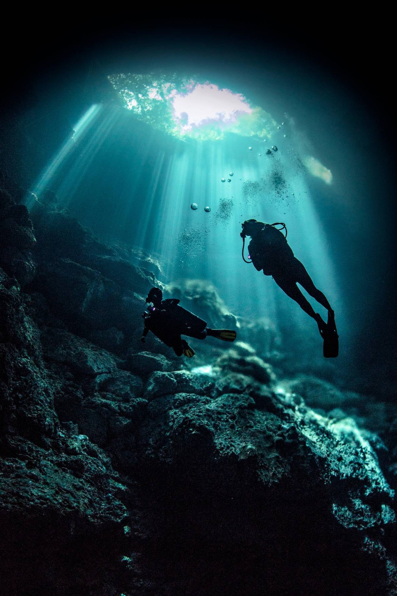 Cenote cave diving, Tulum, Quintana Roo, Mexico